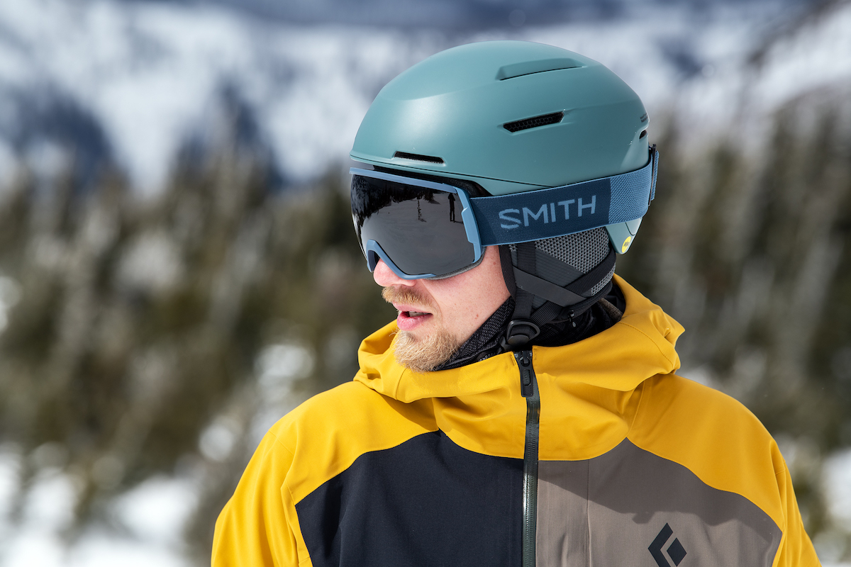 Atomic || Fischer || Swix Sales Store -Atomic || Fischer || Swix Sales Store Ski goggles wearing Smith Proxy with Smith helmet at resort